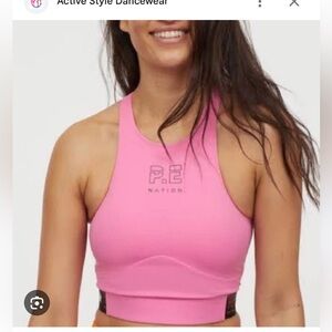 PE nation x h&m pink top sports bra